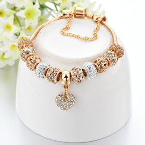 Bracelet Crystal Heart Charm