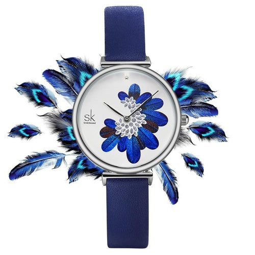 Montre Sk Plumes Diamentés