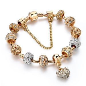 Bracelet Crystal Heart Charm